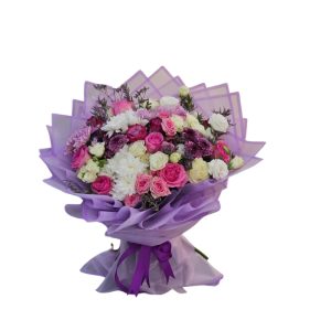 Royal Velvet Harmony: Mixed Floral Masterpiece